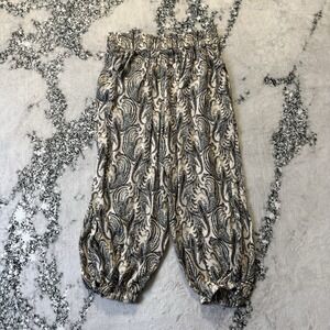 Anthropologie Pants Womens Size M Cream Multicolor‎ Paisley Print Harem Pull On